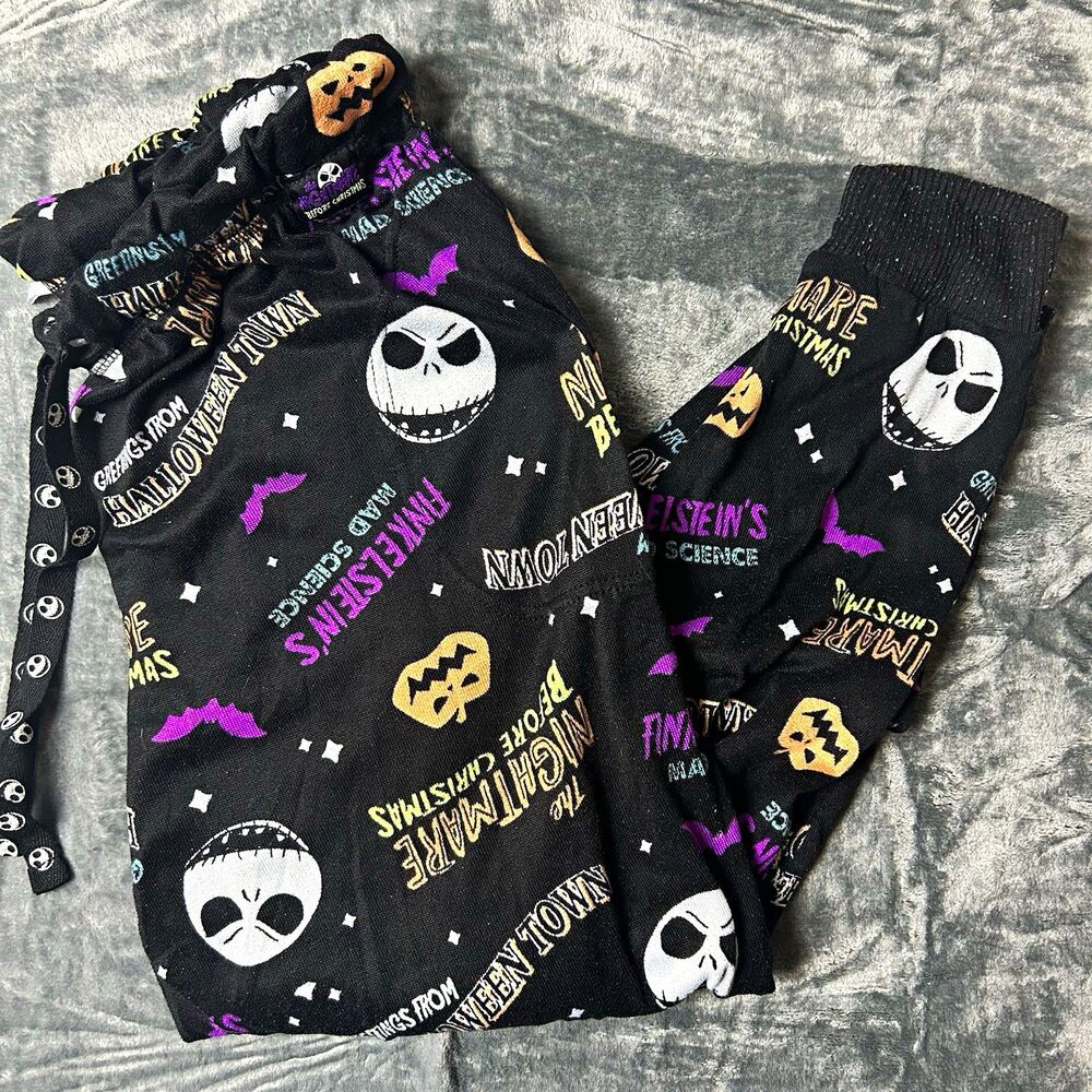 Disney Nightmare Before Christmas Jack Skellington Pajama Pants L Halloween